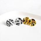 925 Sterling Silver Irregular Disc Earring