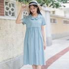 Peter-pan-collar Short-sleeve Dress