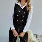 Double Breasted Velvet Vest