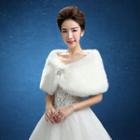 Embellished Faux-fur Shawl