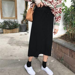 Plain Loose-fit High-waist Slim-fit Skirt