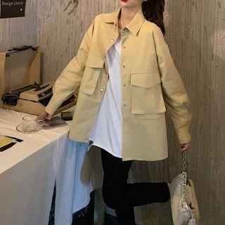 Pocketed Shirt Khaki - One Size