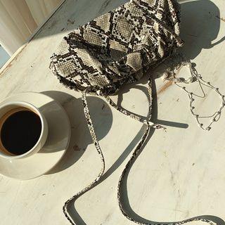 Python Dumpling Shoulder Bag Light Beige - One Size