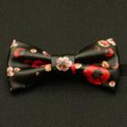 Faux-leather Bow Tie Ja57 - Black - One Size