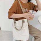 Front Pocket Detail Crossbody Tote Bag
