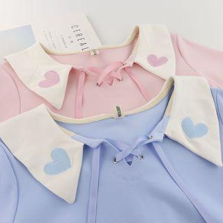 Short-sleeve Embroidered Sailor Collar T-shirt
