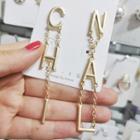 Alloy Lettering Dangle Earring 1 Pair - As Shown In Figure - One Size