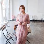 Button-front Crinkled Maxi Dress