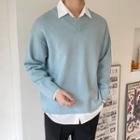 V-neck Drop-shoulder Knit-top