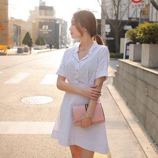 Half-placket A-line Shirtdress