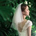 Layered Mesh Wedding Veil White - One Size