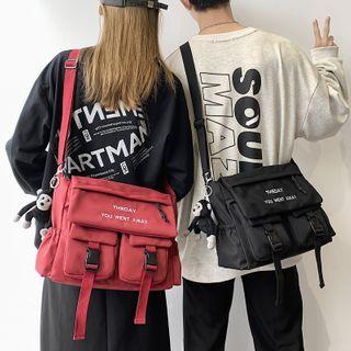 Couple Matching Lettering Buckled Crossbody Bag
