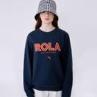 Rola Embroidered Boxy Sweatshirt Navy Blue - One Size
