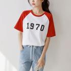 1970 Raglan-sleeve Two-tone T-shirt