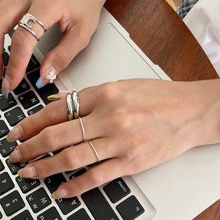 Bold Ring Set Of 2 Silver - One Size