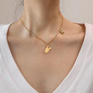 Stainless Steel Rabbit Pendant Necklace As Shown In Figure - One Size