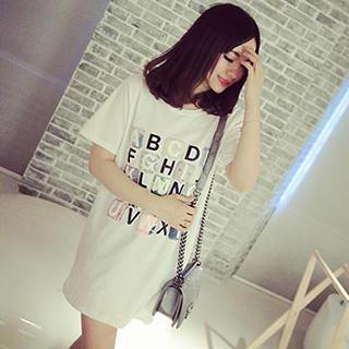 Alphabet Print Short-sleeve T-shirt
