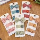 Set Of 3: Fabric Hair Clip (assorted Designs)