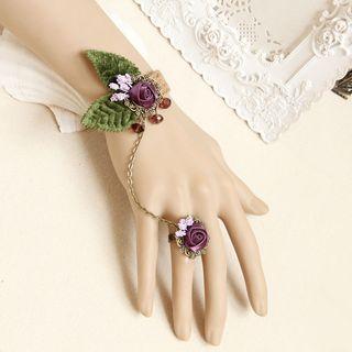 Flower Accent Bracelet With Ring