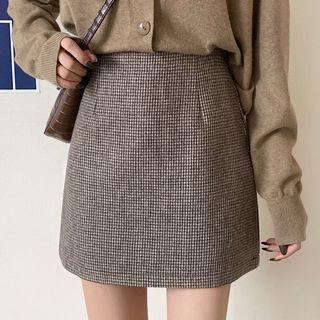High-waist Plaid Skirt (short / Long)
