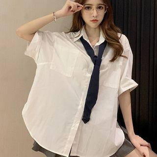 Short-sleeve Shirt Shirt - White - One Size