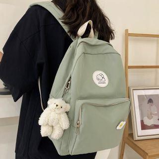 Cartoon Applique Nylon Zip Backpack
