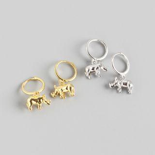 925 Sterling Silver Rhinocerotidae Dangle Earring