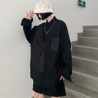 Layered Shirt Black - One Size
