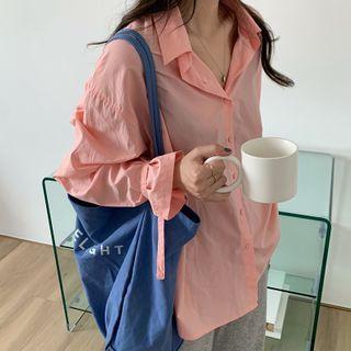 Split-back Plain Shirt