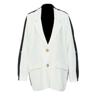Long-sleeve Contrast-panel Blazer