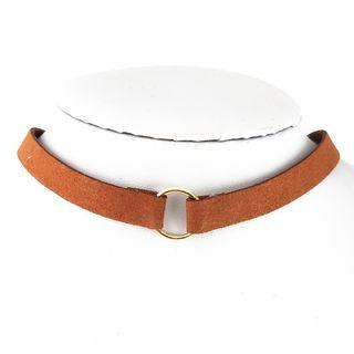 Alloy Hoop Leather Choker As Shown In Figure - One Size