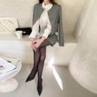 Office Look Herringbone Jacket & Miniskirt Set