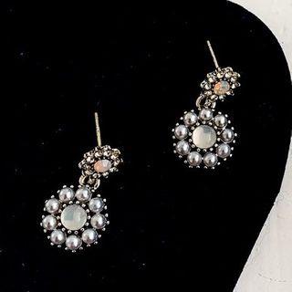 Faux Pearl Stud Earring 1 Pair - Silver - One Size