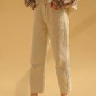 Cropped Straight-cut Jeans White - S