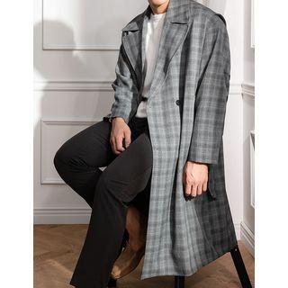 Double-breasted Oversized Plaid Coat