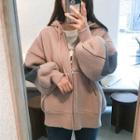 Argyle-knit Zip-up Hoodie