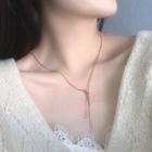 Triangle Fringed Pendant Necklace