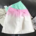 High-waist Gradient Denim Skirt