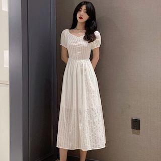 Dot Short-sleeve Dress As Shown In Figure - One Size