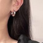 Wide Half Hoop Earring 1 Pair - Silver - One Size