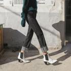Leopard Cuff-hem Straight-cut Jeans