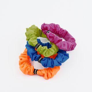 Set Of 4: Vivid Mini Scrunchy Hair Tie Multicolor - One Size