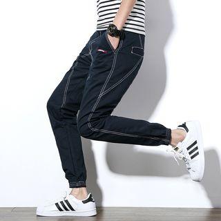 Contrast Stitching Slim Fit Pants