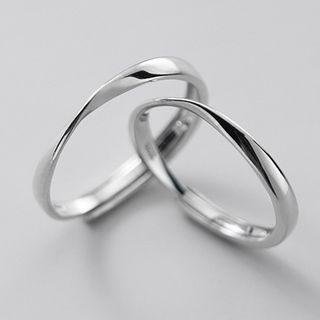 Couple Matching Ring 1 Pair - S925 Silver - As Shown In Figure - One Size