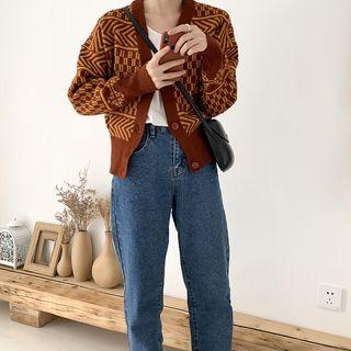 Geometric Slim-fit Cardigan