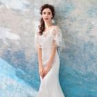 Lace Panel Wedding Ball Gown With Train