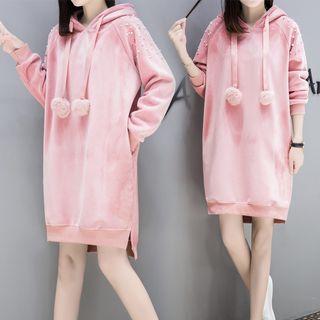 Embellished Mini Hoodie Dress