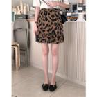 Frill-trim Leopard Print Skirt
