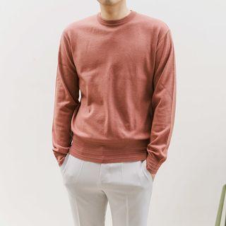 Plus Size Crew-neck Knit Top In 10 Colors