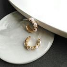 Faux Pearl Hoop Earring 1 Pair - S925 Silver - Earrings - One Size